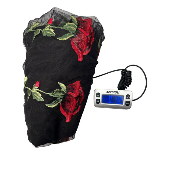 ModCloth Dress Womens Size L Black Sleeveless Tulle Embroidered Roses Mesh Midi - Picture 15 of 15